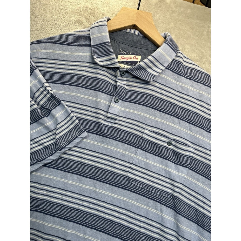 Johnnie-o Polo Shirt Hangin Out Linen Cotton Blend Men XL